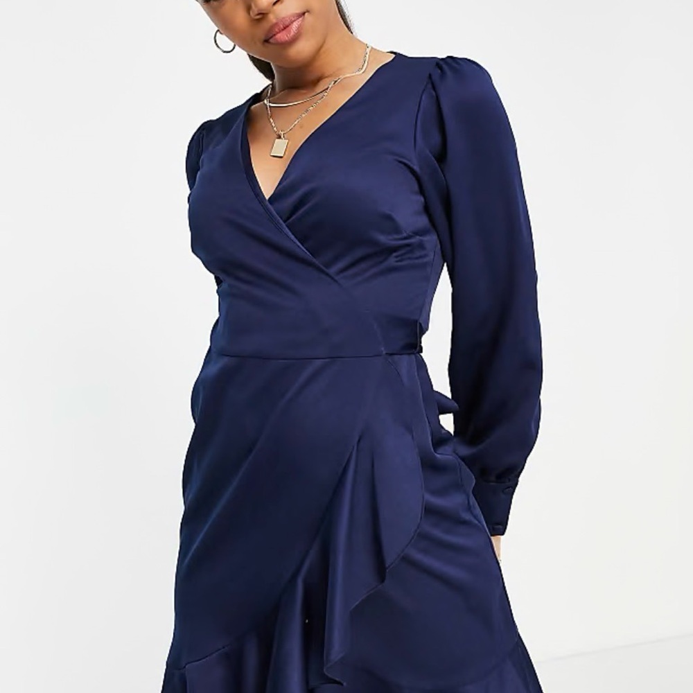 Altar'd State Deep Blue Long Sleeve Dress